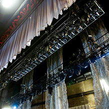 A view of lighting truss backstage for the Anthony Hamilton Back to Love concert tour.