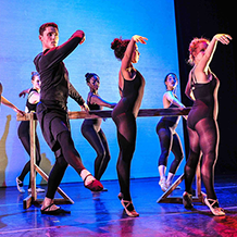 Dance performance at Carnegie Mellon University school of Drama were a male dancer intrudes upon a ballet class of female dancers.