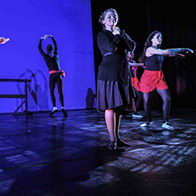 Dance performance at Carnegie Mellon University school of Drama were a male dancer intrudes upon a ballet class of female dancers.