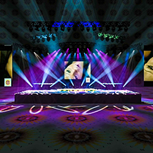 A 3D Representation of a concert set and lighting design for singer Ciara.