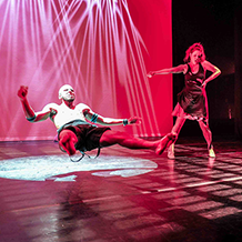 Dance performance at Carnegie Mellon University school of Drama were a male dancer is lured by a female dancer into her trap.