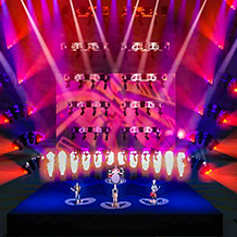 A 3D Representation of a concert set and lighting design for the band Foo Fighters.