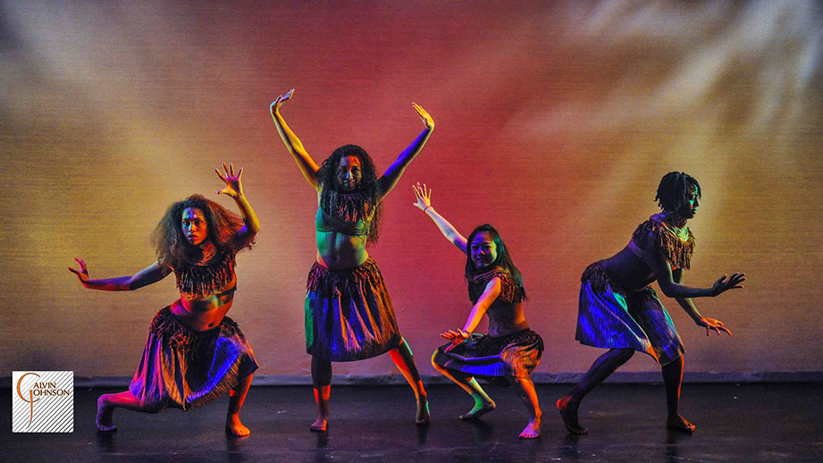 Dance performance at Carnegie Mellon University School of Drama were male and female dancers reenact the tribal dances of Africa.