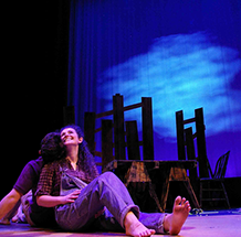 A performance of the play "The Wind Farmer" at Carnegie Mellon University School of Drama.