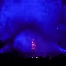 Blue lighting and smoke surrounding the opening act at Young Jeezy Concert at North Carolina A&T